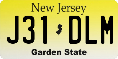 NJ license plate J31DLM