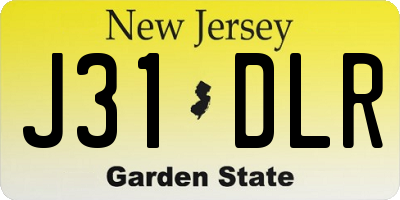 NJ license plate J31DLR