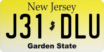 NJ license plate J31DLU