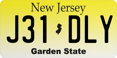 NJ license plate J31DLY