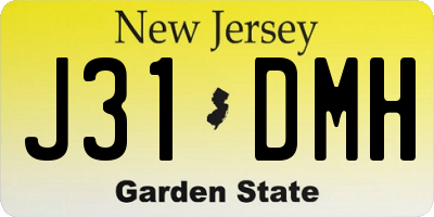 NJ license plate J31DMH