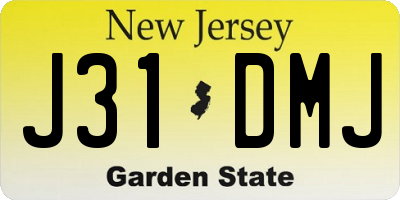 NJ license plate J31DMJ