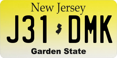NJ license plate J31DMK
