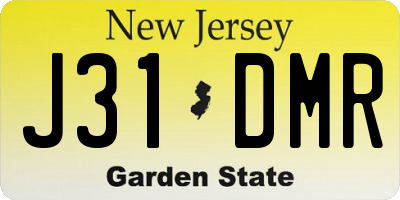 NJ license plate J31DMR