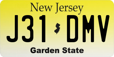 NJ license plate J31DMV