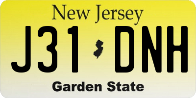 NJ license plate J31DNH