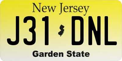 NJ license plate J31DNL