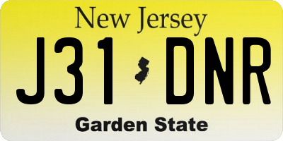 NJ license plate J31DNR