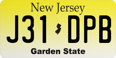 NJ license plate J31DPB