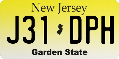 NJ license plate J31DPH