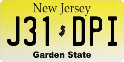 NJ license plate J31DPI
