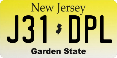 NJ license plate J31DPL