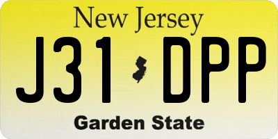 NJ license plate J31DPP