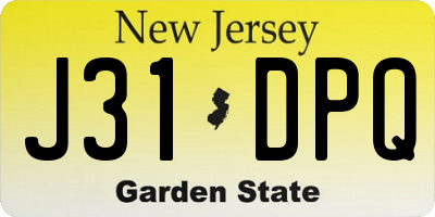 NJ license plate J31DPQ