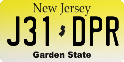 NJ license plate J31DPR