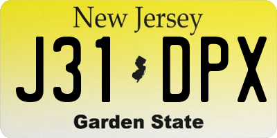 NJ license plate J31DPX