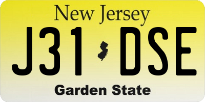 NJ license plate J31DSE