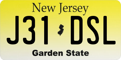 NJ license plate J31DSL