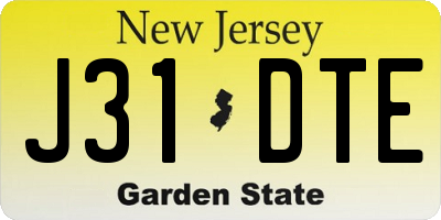 NJ license plate J31DTE