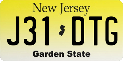 NJ license plate J31DTG