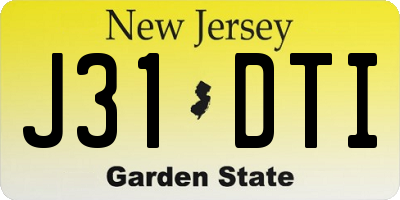 NJ license plate J31DTI