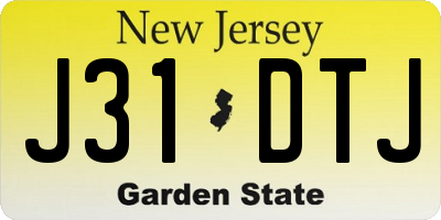 NJ license plate J31DTJ