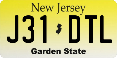 NJ license plate J31DTL