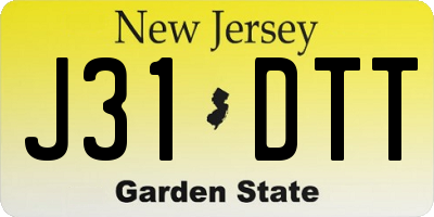 NJ license plate J31DTT