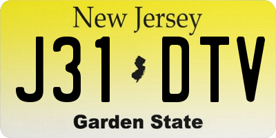 NJ license plate J31DTV