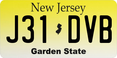 NJ license plate J31DVB
