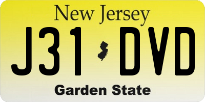 NJ license plate J31DVD