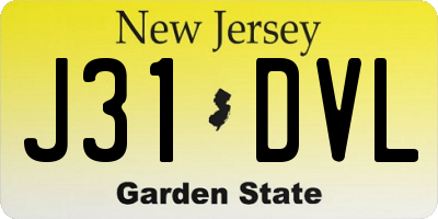 NJ license plate J31DVL