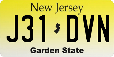 NJ license plate J31DVN