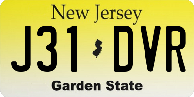 NJ license plate J31DVR