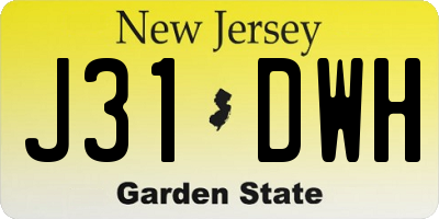 NJ license plate J31DWH