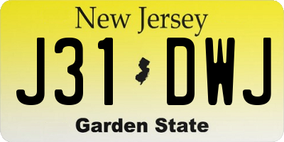 NJ license plate J31DWJ