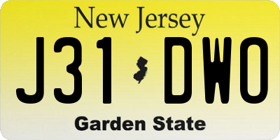 NJ license plate J31DWO