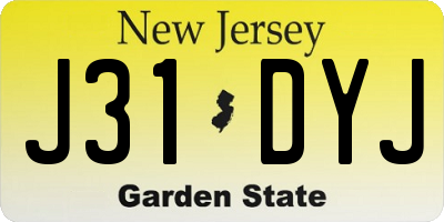 NJ license plate J31DYJ