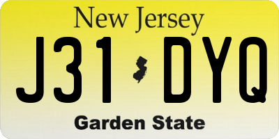 NJ license plate J31DYQ