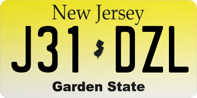 NJ license plate J31DZL