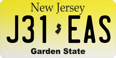 NJ license plate J31EAS