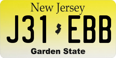 NJ license plate J31EBB