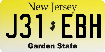 NJ license plate J31EBH