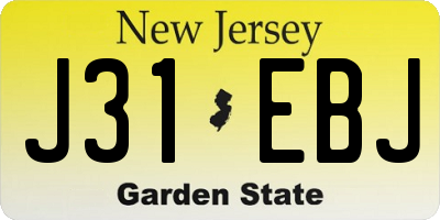 NJ license plate J31EBJ