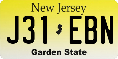NJ license plate J31EBN