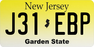 NJ license plate J31EBP