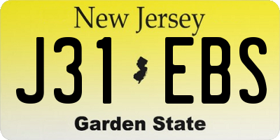 NJ license plate J31EBS