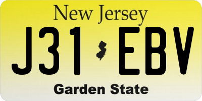 NJ license plate J31EBV