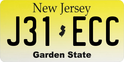 NJ license plate J31ECC