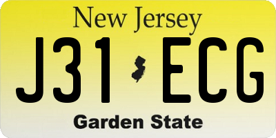 NJ license plate J31ECG